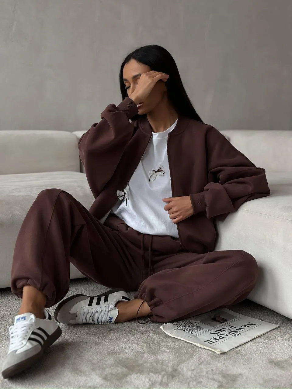 Bow Round Neck Oversized T-Shirt