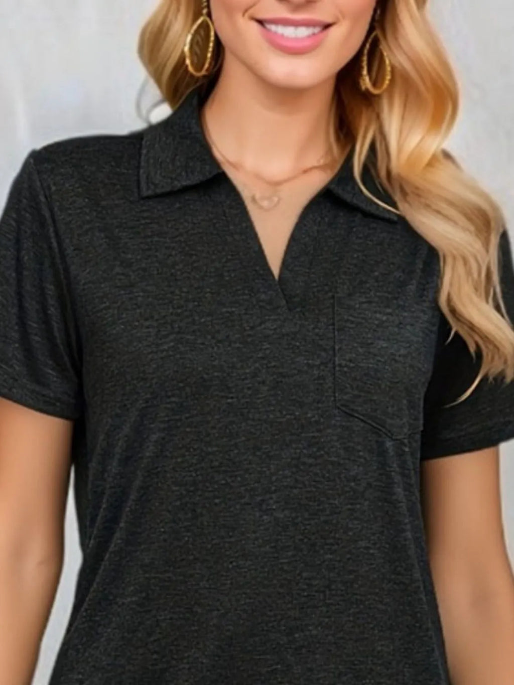 Johnny Collar Short Sleeve Top