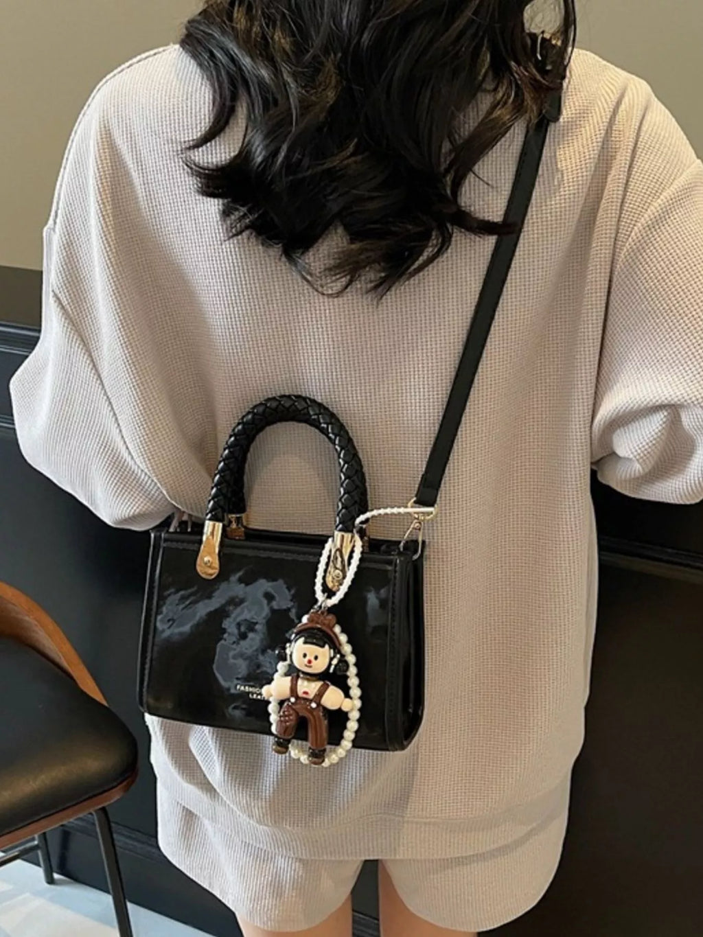 Braided Handle Crossbody Bag