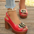 Peep Toe Block Heels Sandals