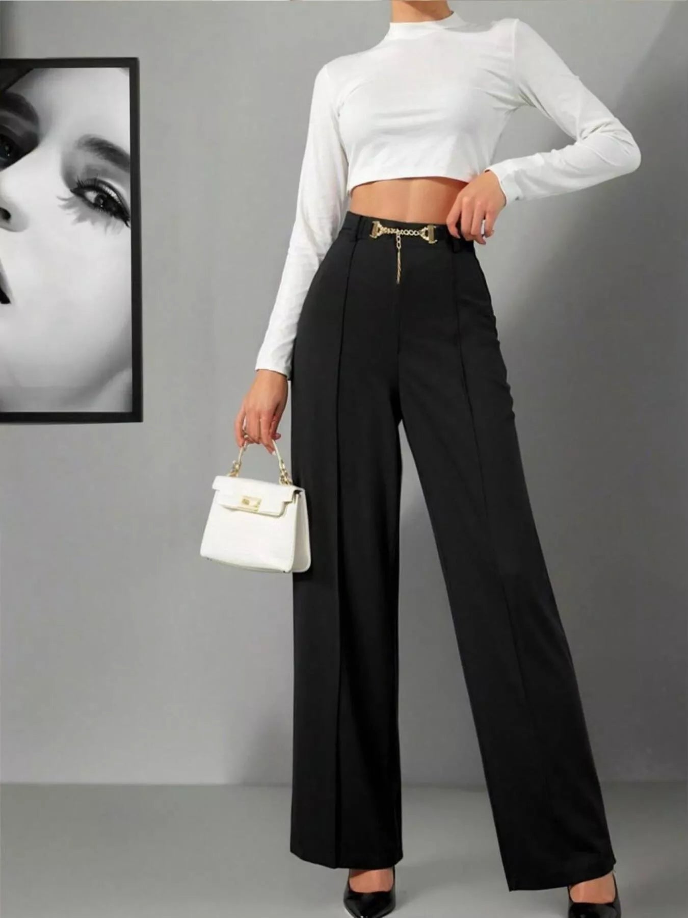 Wide-Leg High Waist Pants