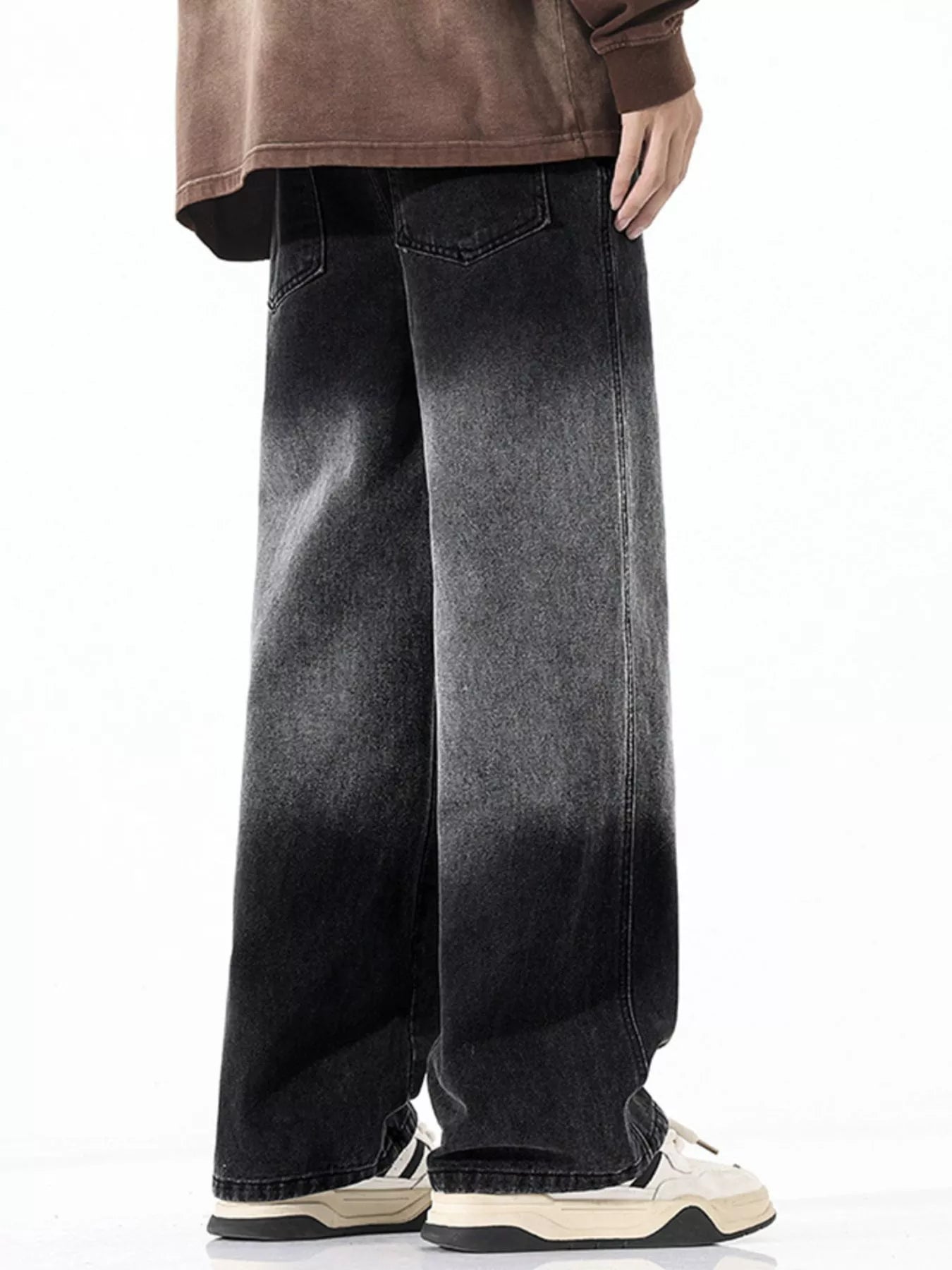 Men's Full Size Gradient Wash Wide Leg Jeans Plus Size