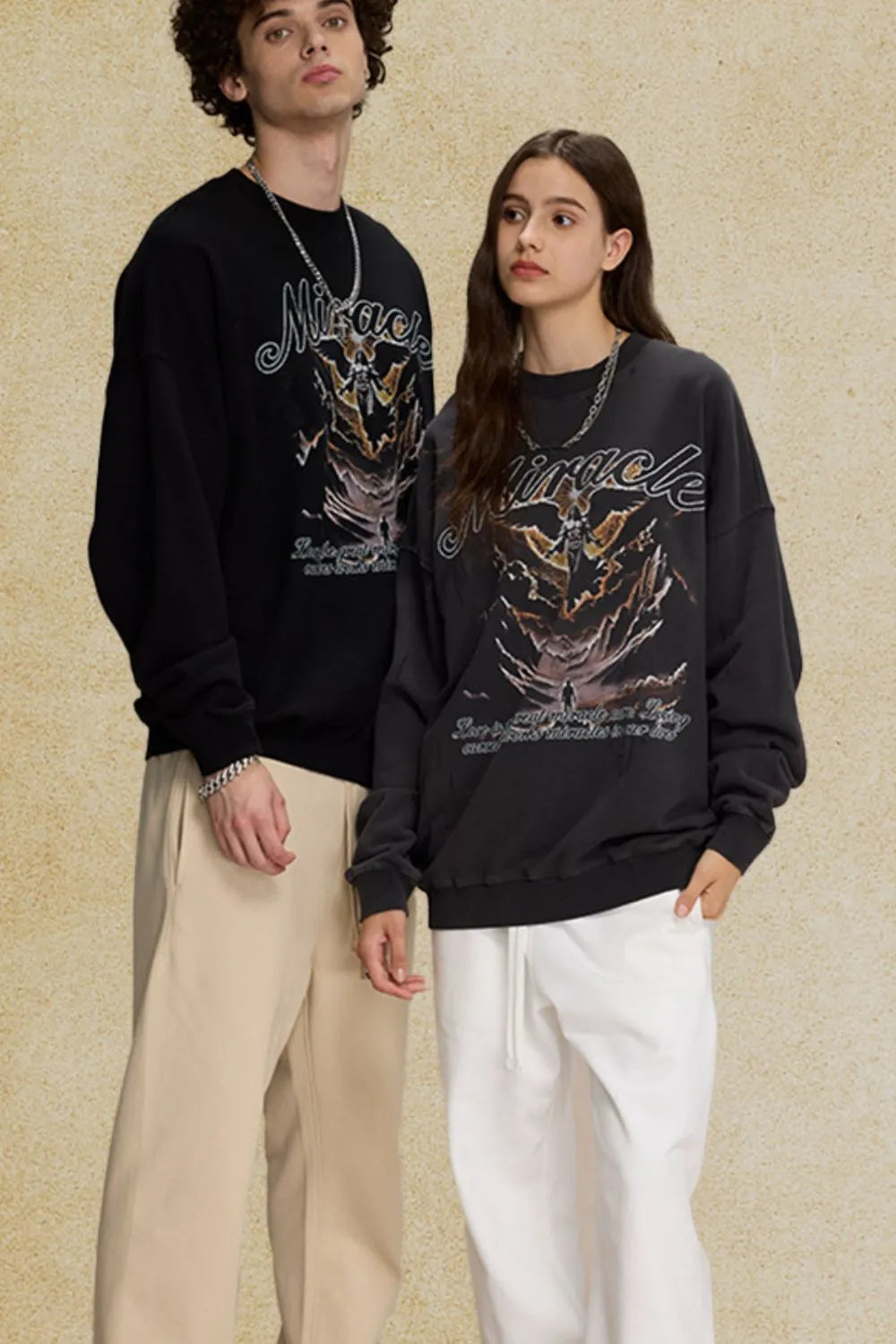 Men's Graphic Round Neck Long Sleeve T-Shirt