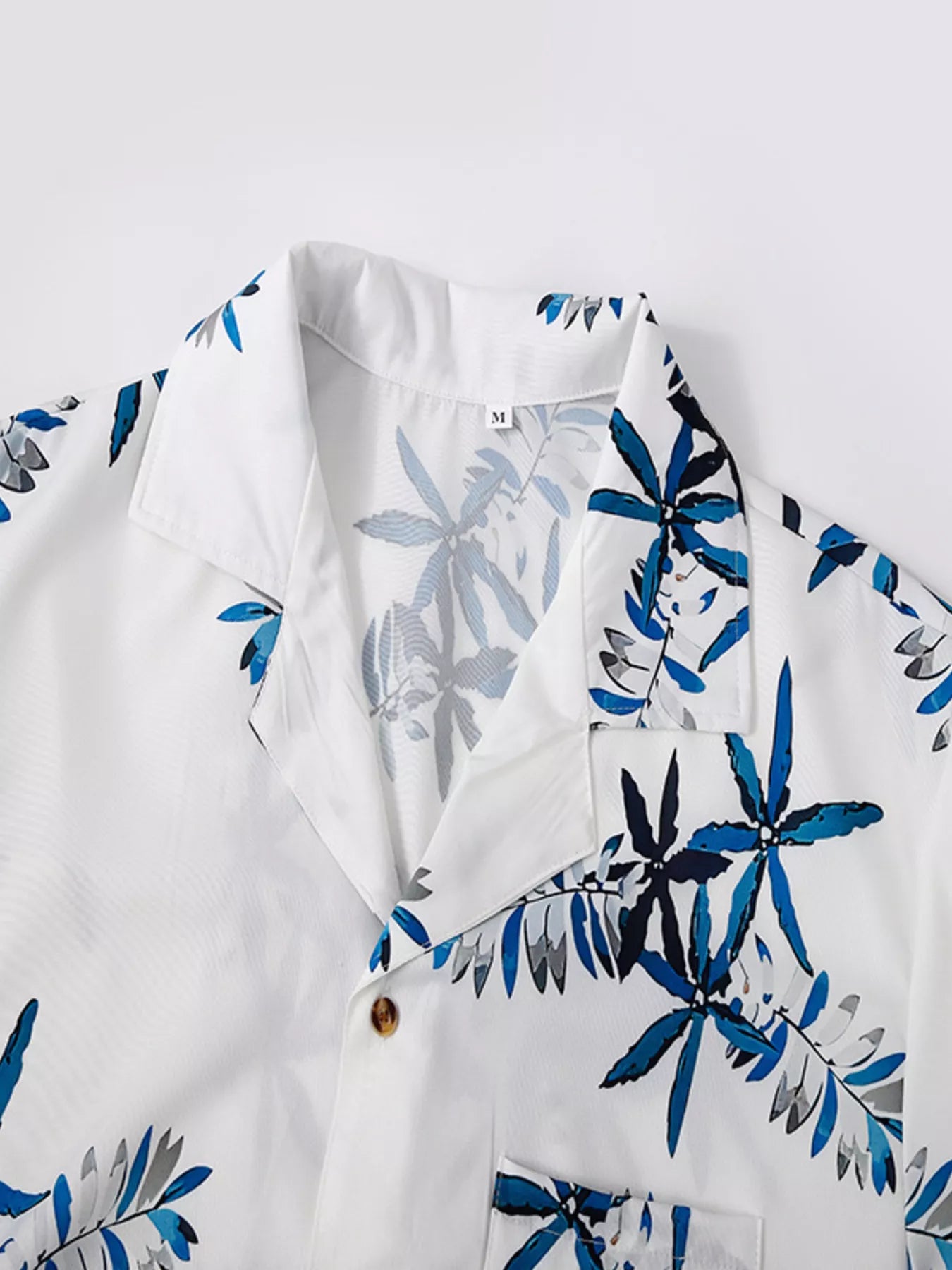 Men's Full Size Tropical Print Short Sleeve Shirt and Shorts Set Plus Size