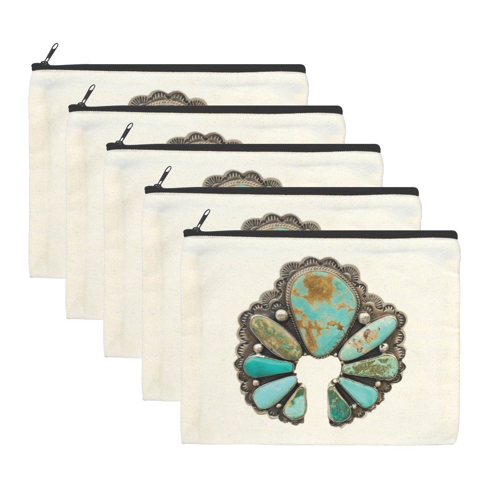 Baha Ranch Turquoise Naja Cosmetic Bag Pack of 5 Made in America