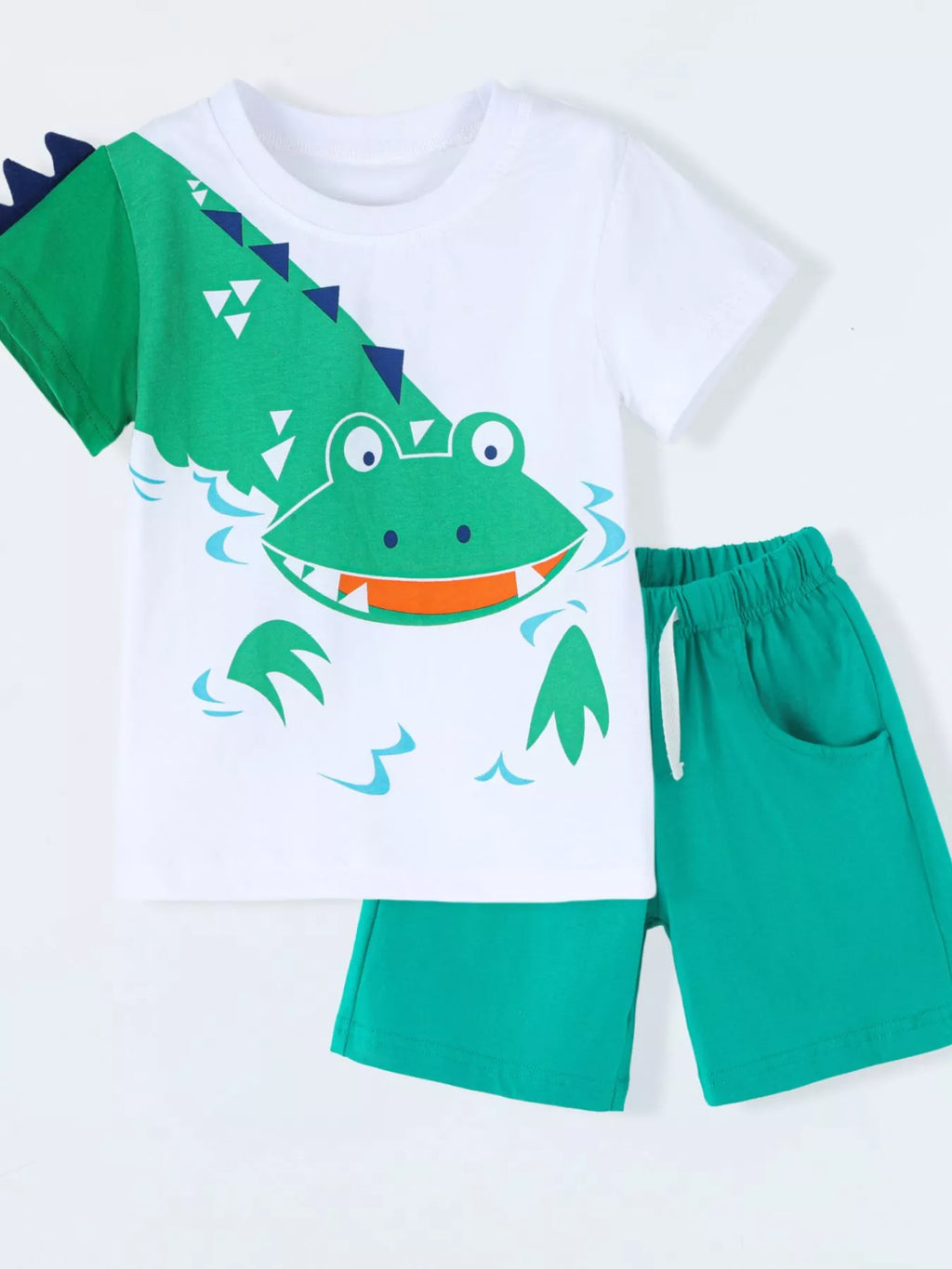 Children's Crocodile Print T-shirt and Shorts Set
