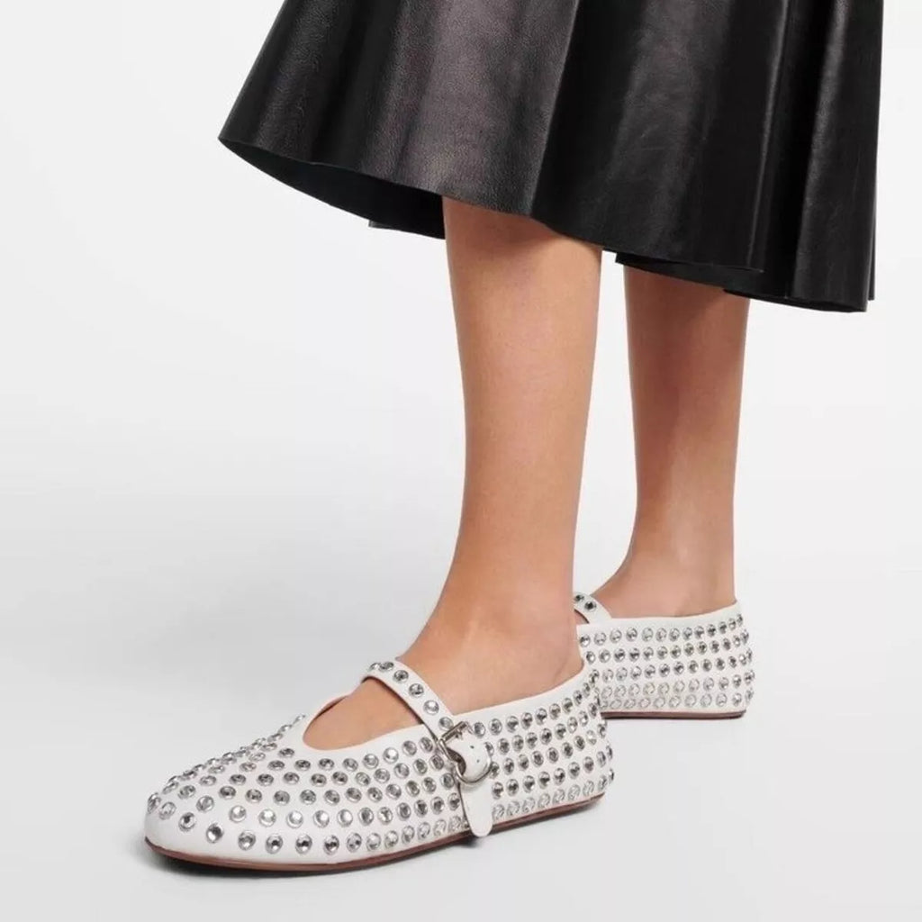 Studded Round Toe Slip-Ons