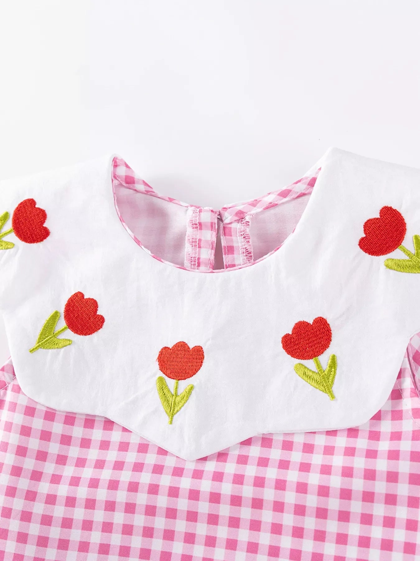 Children's Floral Plaid Sleeveless Dress