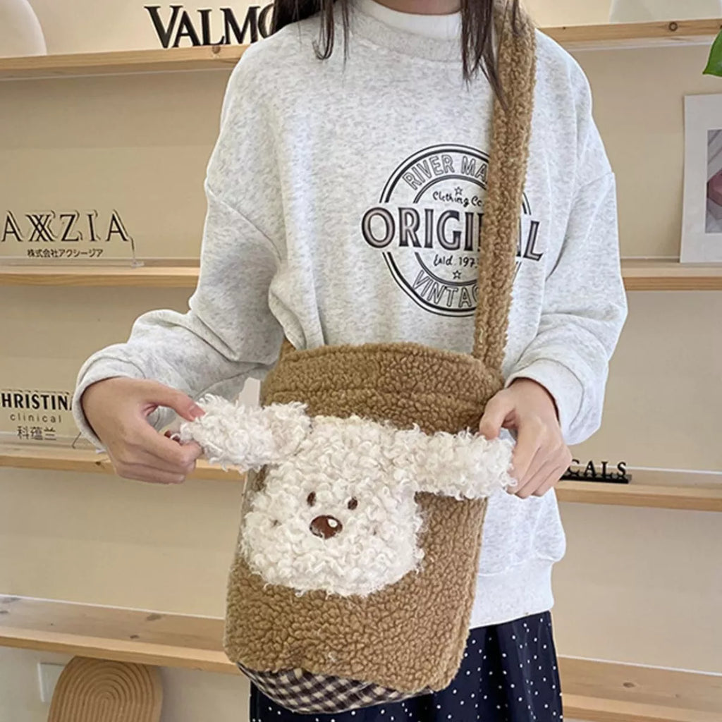 Cute Dog Plush Crossbody Bag