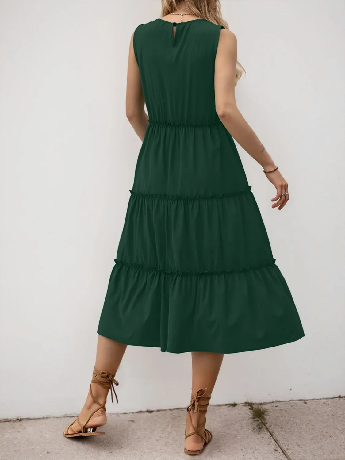 Frill Tiered Midi Dress