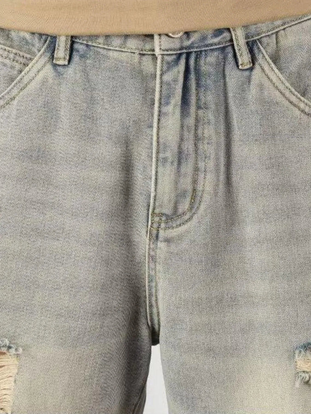 Men's Full Size Distressed Denim Shorts Plus Size