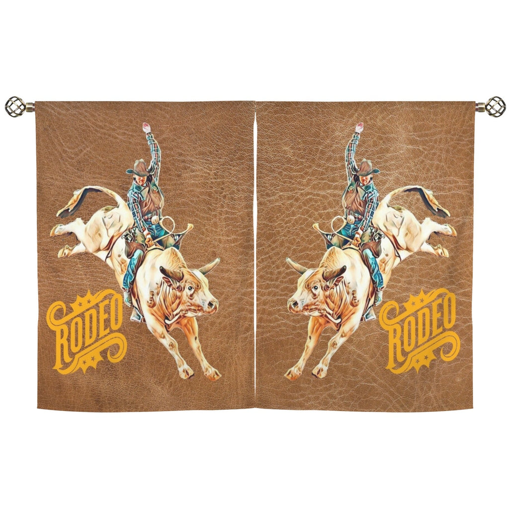 Baha Ranch Rodeo Bullrider Window Curtains 28"x40" (2-Piece) Made in America