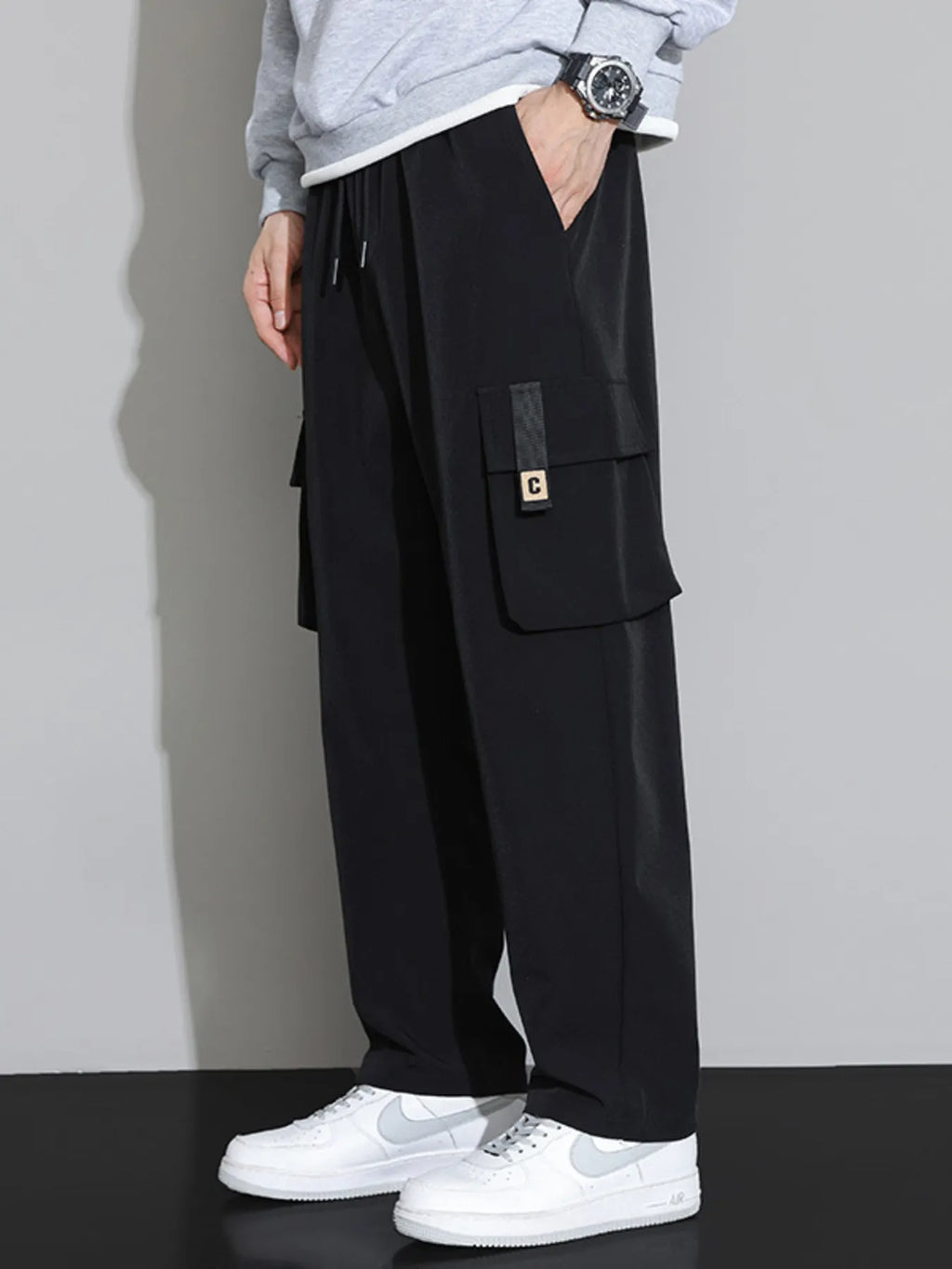 Men's Plus Size Wide Leg Cargo Pants