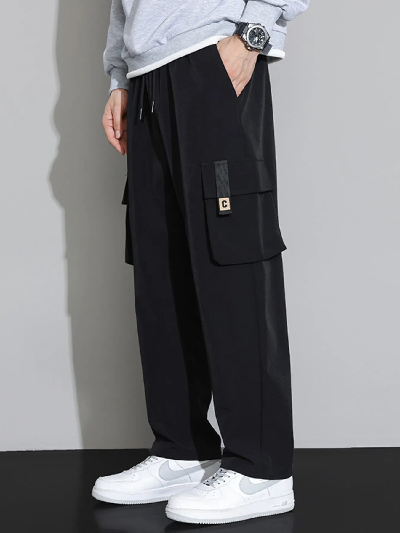 Men's Plus Size Wide Leg Cargo Pants