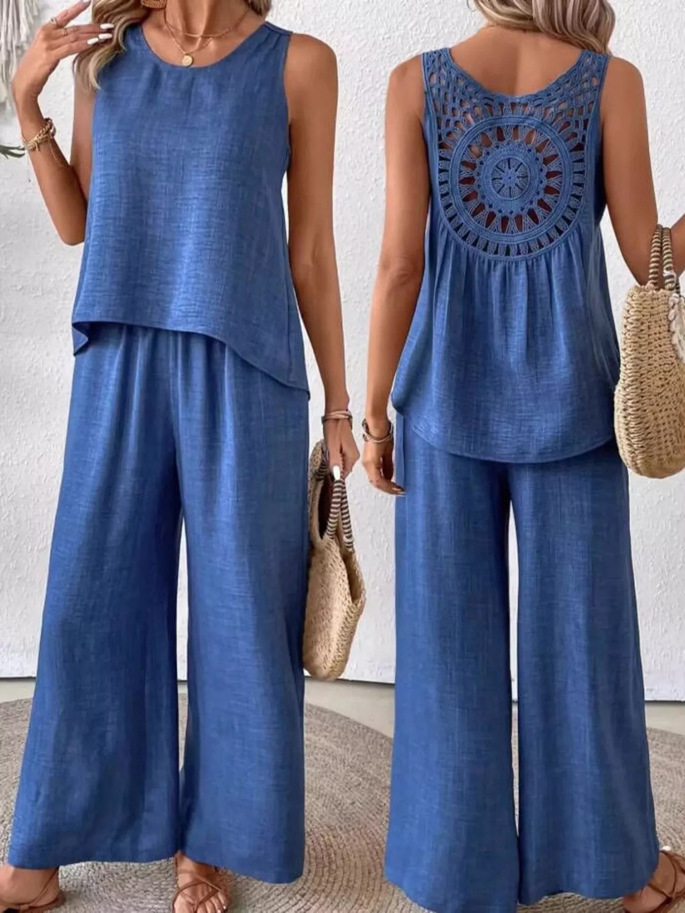 Round Neck Tank and Pants Set