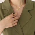 Titanium Steel Freshwater Pearl Pendant Necklace