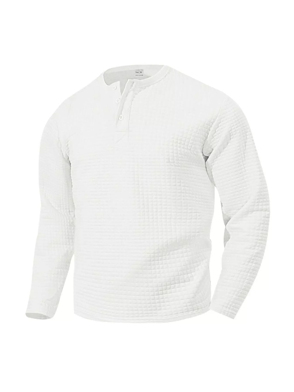 Men's Plus Size Casual Waffle Knit Henley T-Shirt