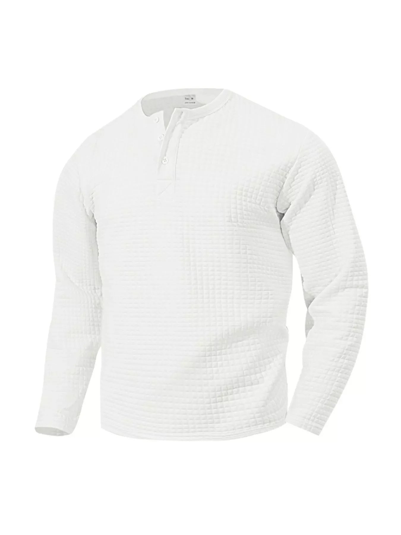 Men's Plus Size Casual Waffle Knit Henley T-Shirt