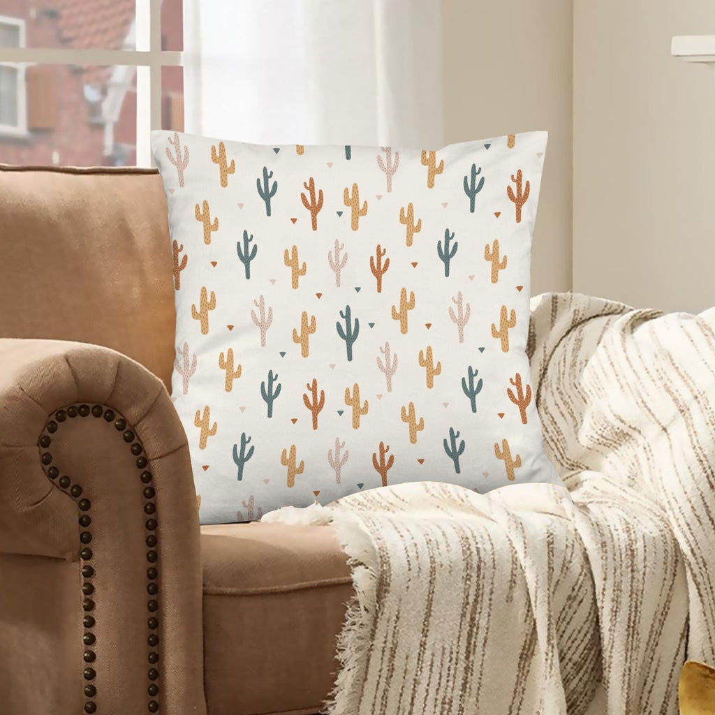 Baha Ranch Cactus Velvety Soft Throw Pillow Case Made in America