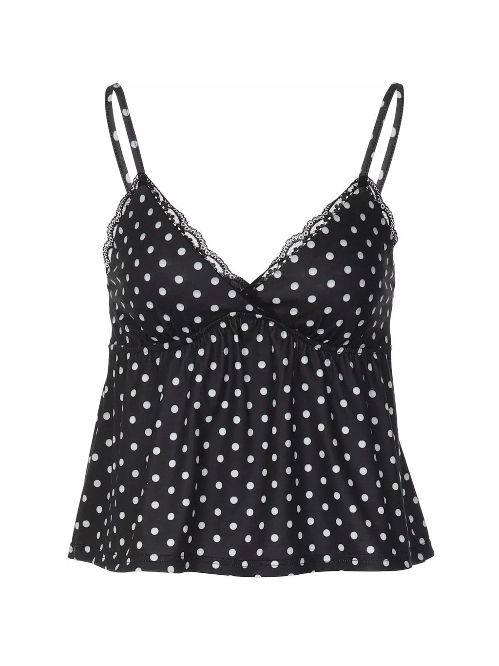 Polka Dot Lace Trim Cami