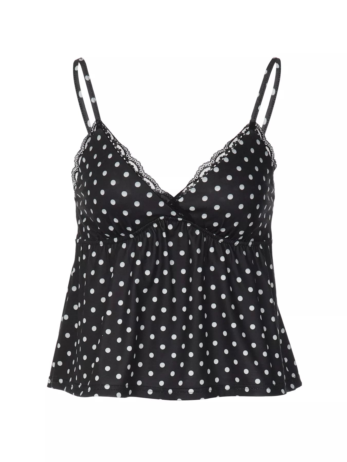 Polka Dot Lace Trim Cami
