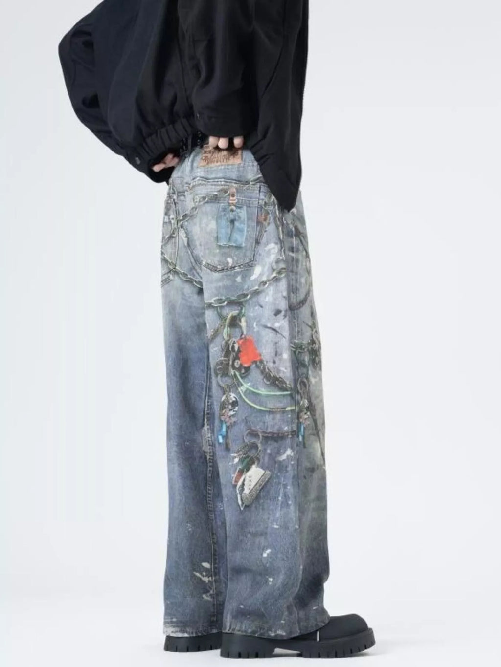 Men's Full Size Wide Leg Jeans Plus Size