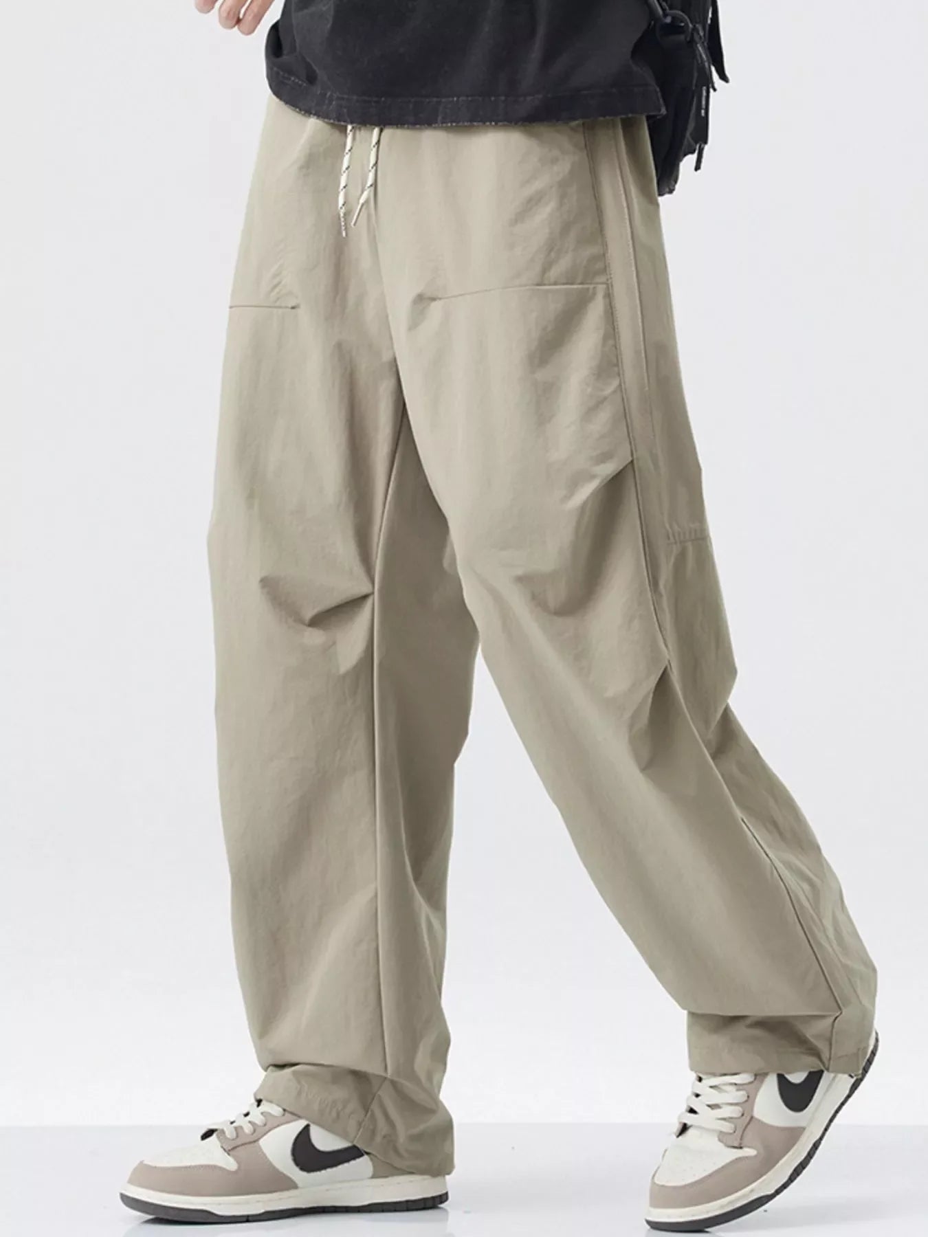 Men's Loose-Fit Drawstring Wide Leg Pants