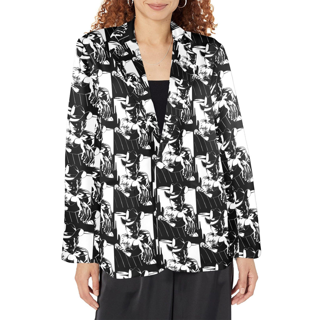 Baha Ranch Black White Cowboy Women's Western Blazer