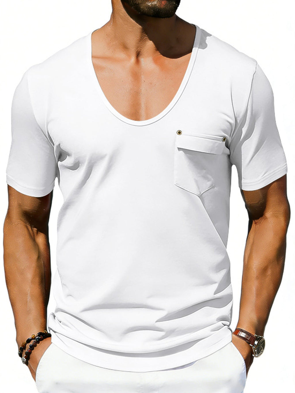 Men's Full Size Short Sleeve Pocket T-Shirt Plus Size