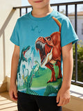Children's Dinosaur Crew Neck Short Sleeve T-Shirt
