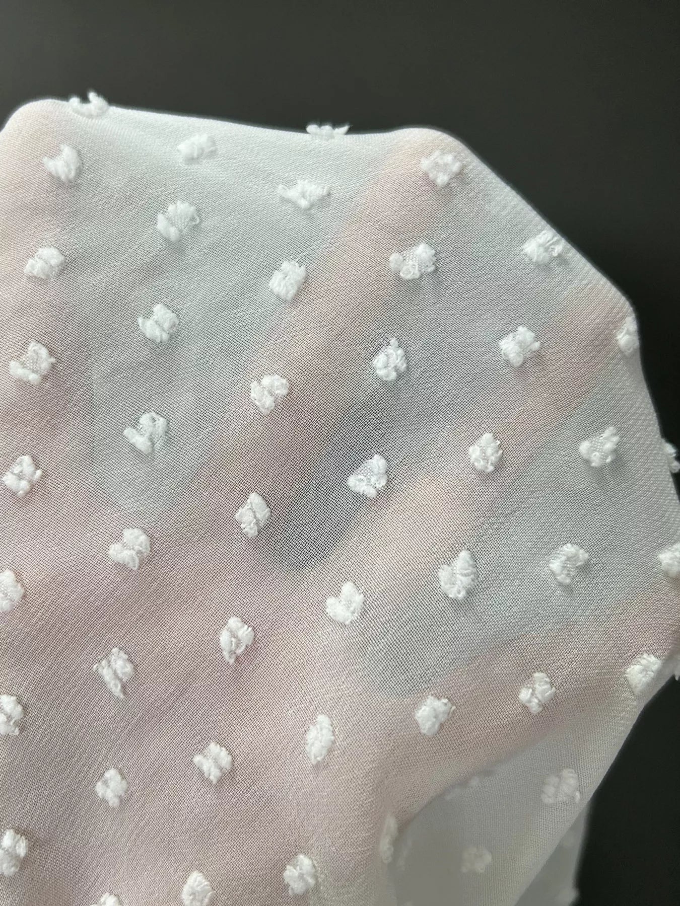 Lace Trimmed Swiss Dot Shirt
