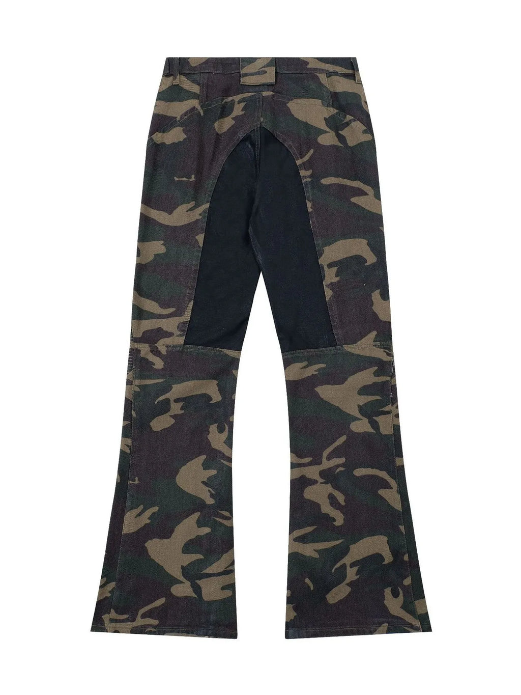 Men's Camouflage Bootcut Jeans with Seam Detail