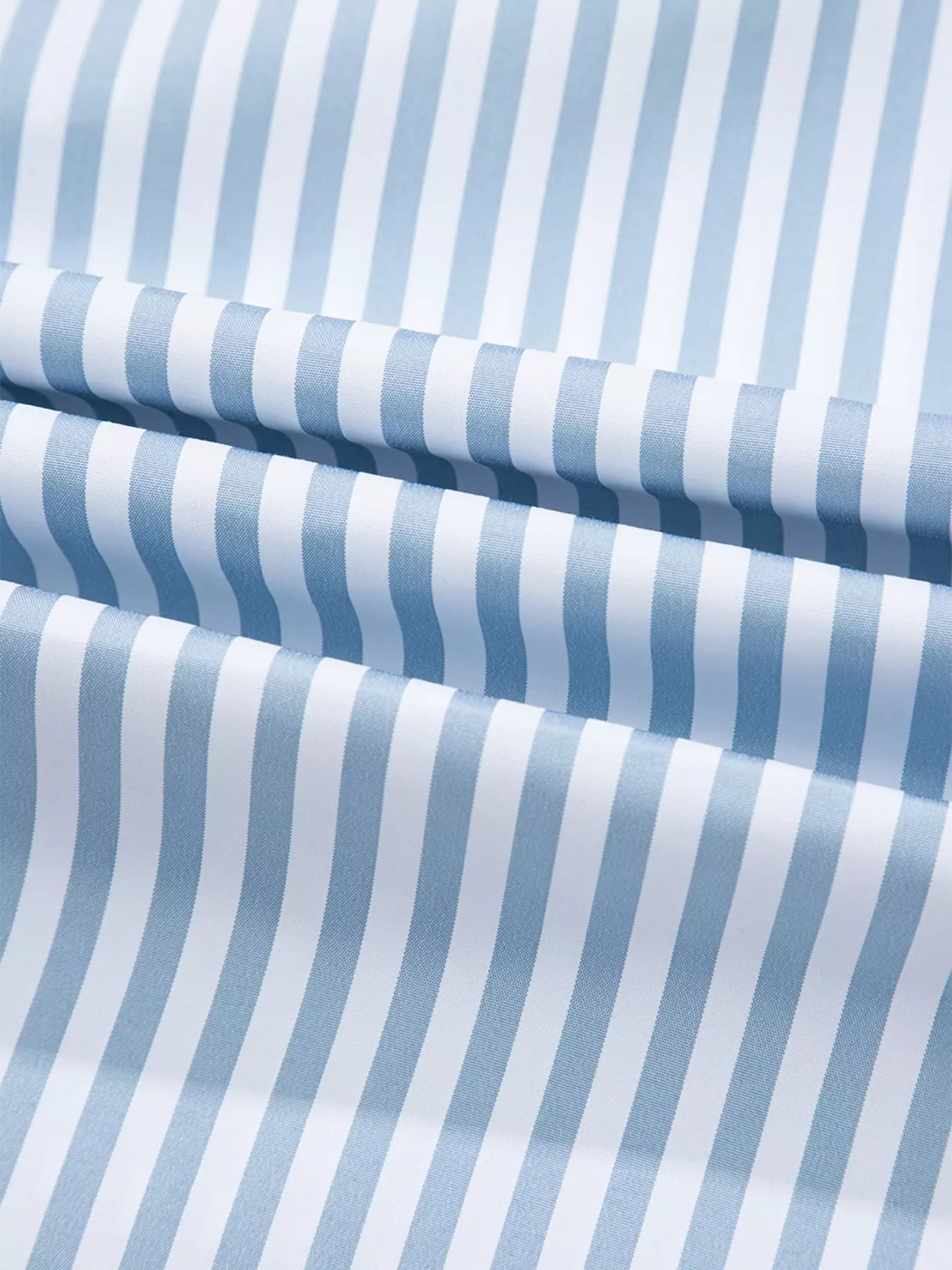 Stripe Shirred Detail Half Placket Collared Long Sleeve Shirt