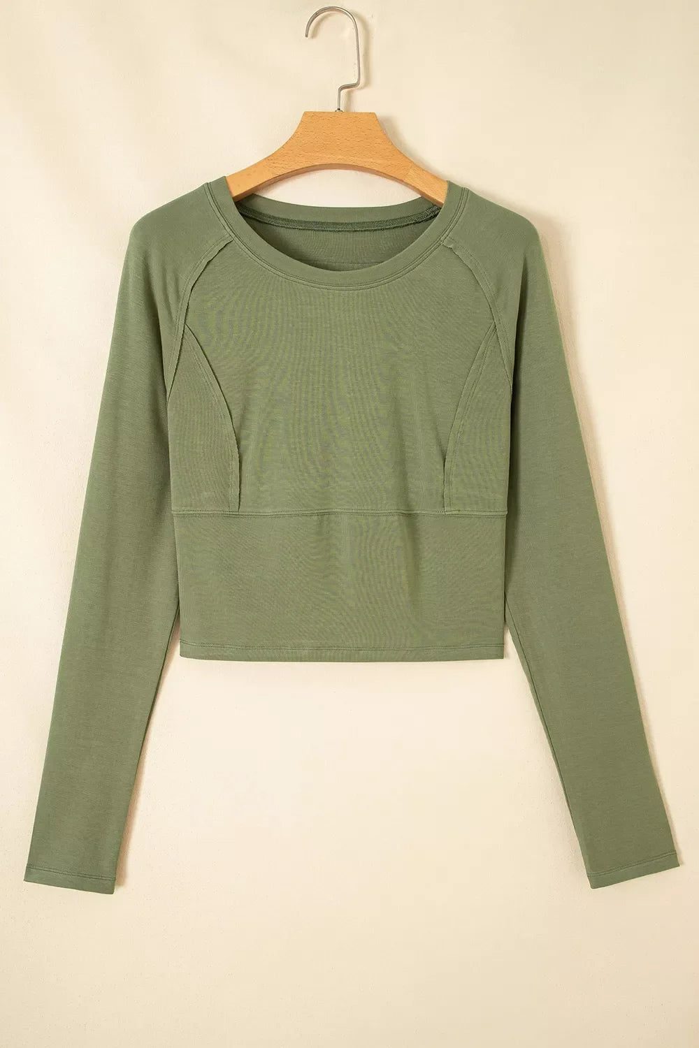 Long Sleeve Round Neck Paneling T-Shirt