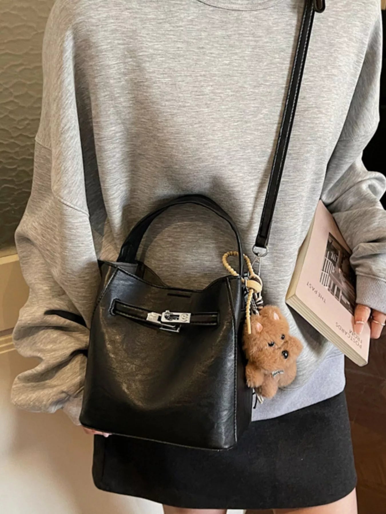Buckle Leather Crossbody Bag
