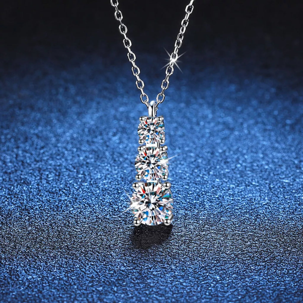 1.8 Carat Moissanite 925 Sterling Silver Pendant Necklace