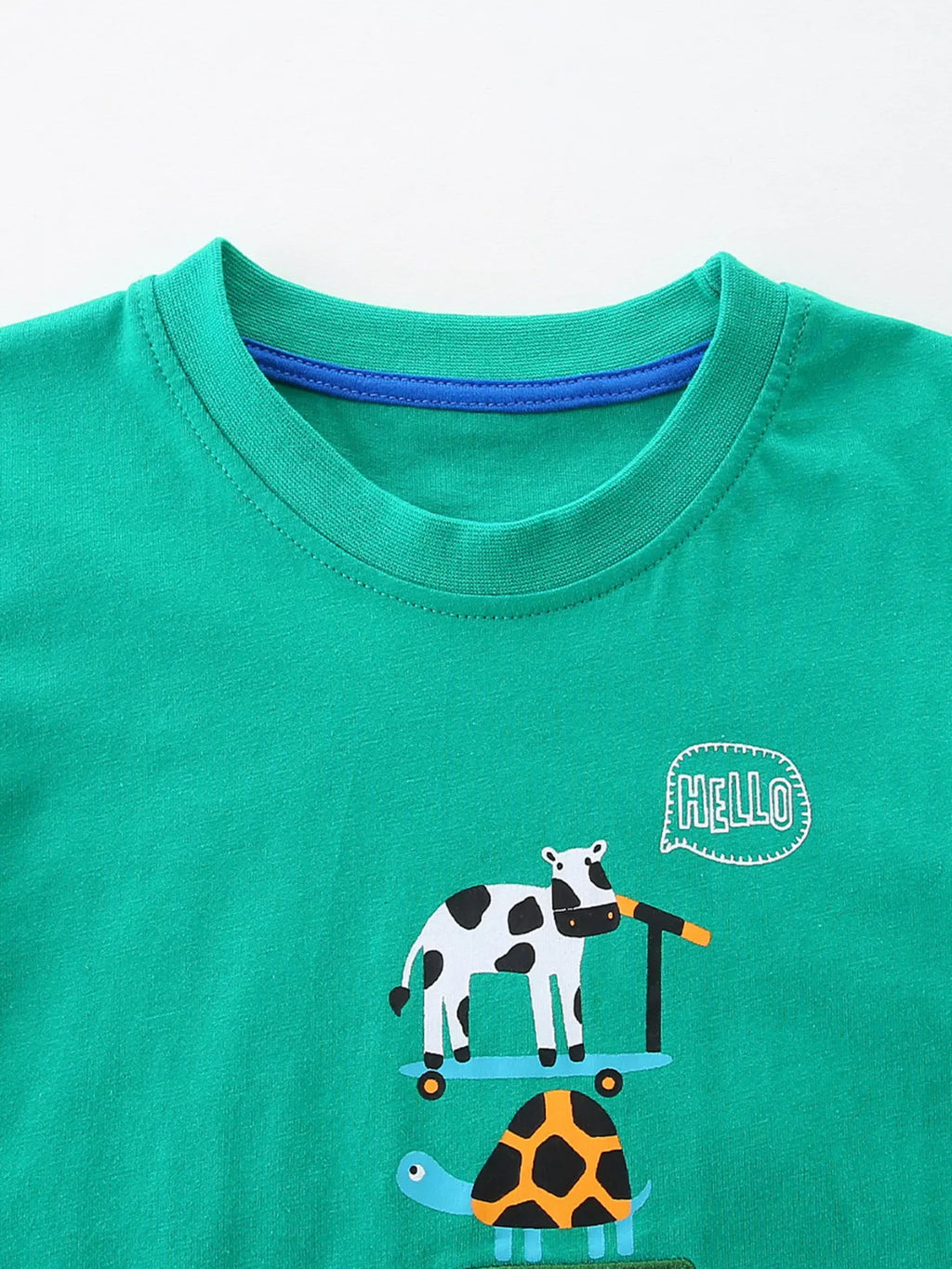 Children's Playful Vehicle Print T-shirt and Plaid Shorts Set