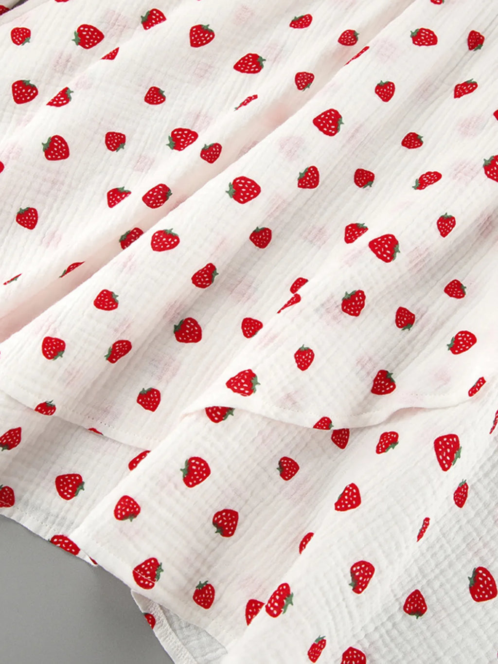Strawberry Print Long Sleeve Mini Dress