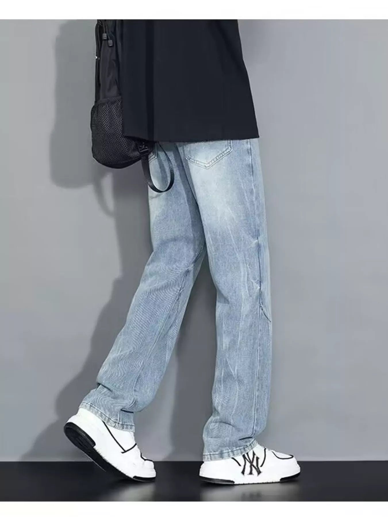Men's Full Size Wash Loose Fit Jeans Plus Size
