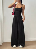 Spaghetti Strap Wide Leg Jumpsuit