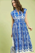 Umgee Sleeveless Smocked Midi Dress