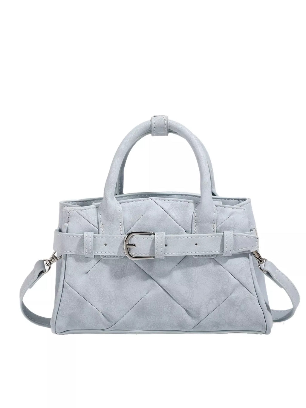 Quilted Buckle Accent Crossbody Bag