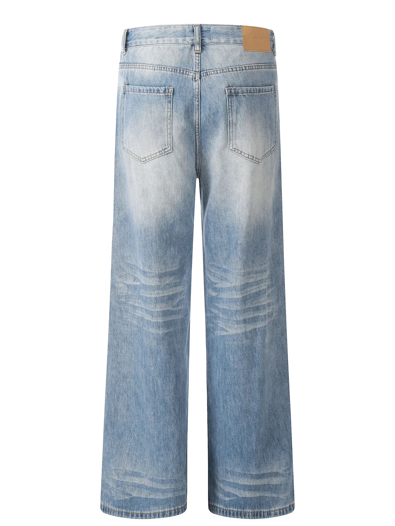 Men's Wide Leg Wash Jeans