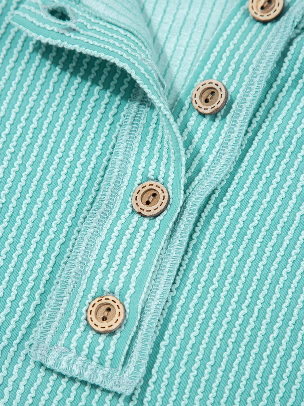 Color Block Ribbed Knit Henley Sweatshirt