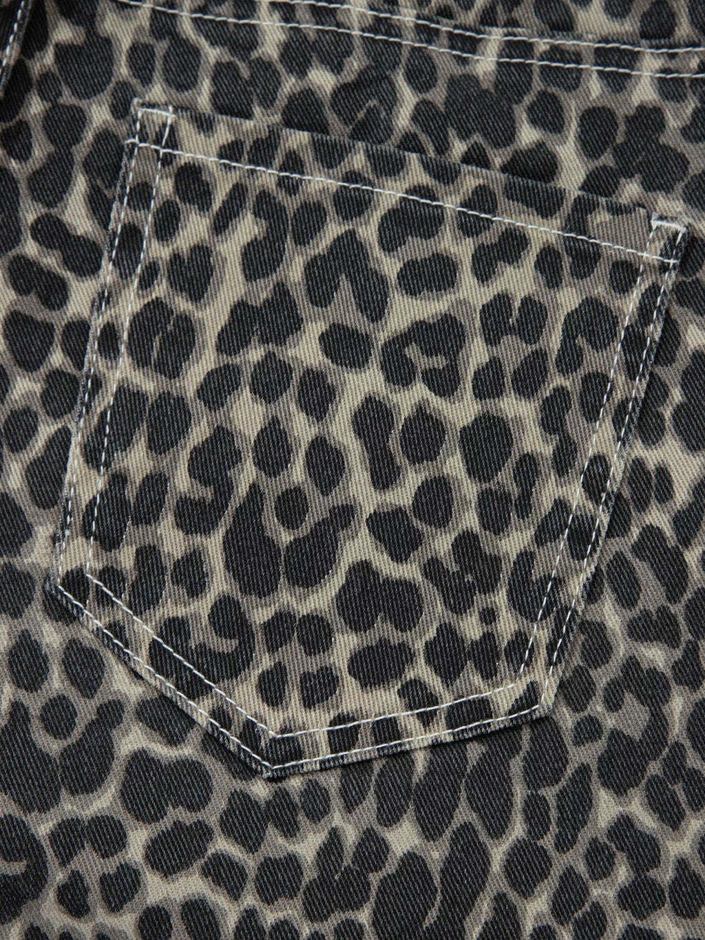 Leopard Print High Waist Barrel Jeans