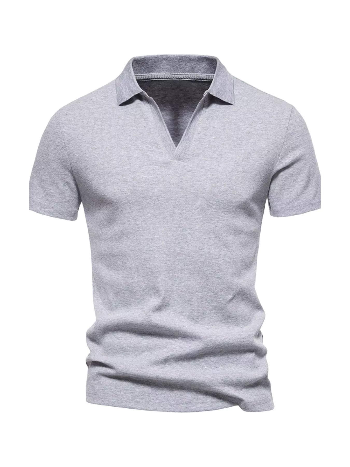 Men's Plus Size Casual Notched Short Sleeve Polo