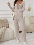Striped Long Sleeve Top and Pants Set