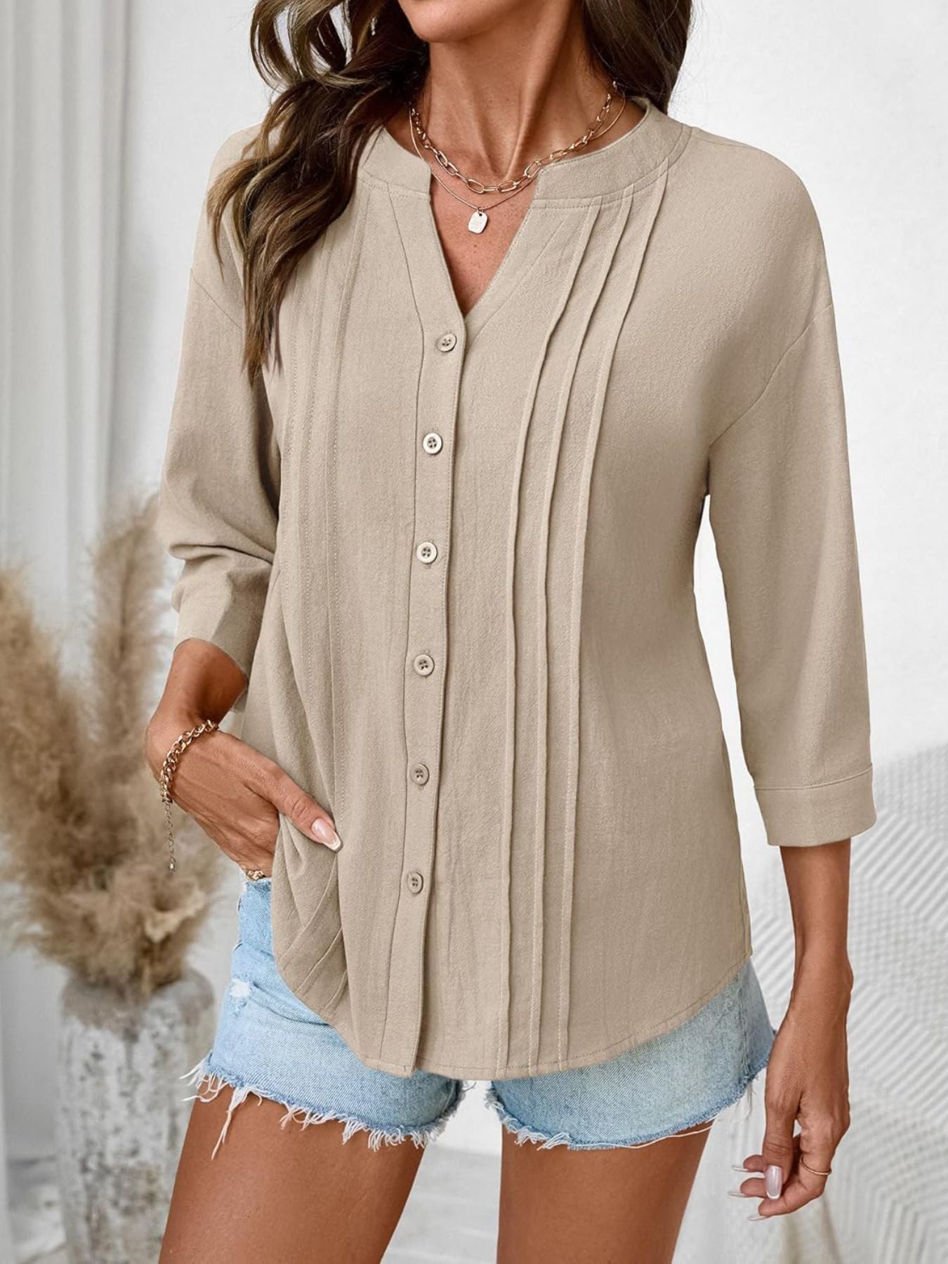 Button-Down Notched Shirt