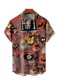 Men's Full Size Printed Button Up Shirt Plus Size