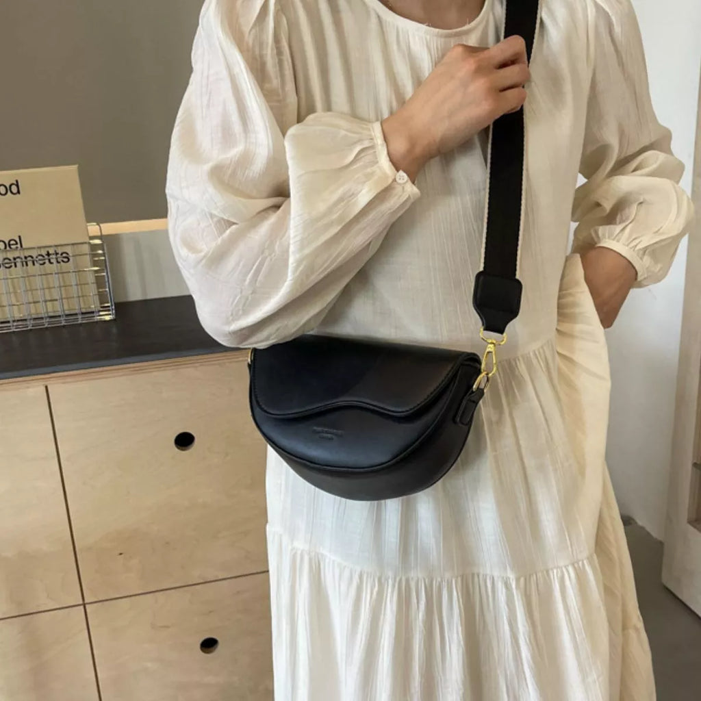 Leather Crescent Crossbody Bag